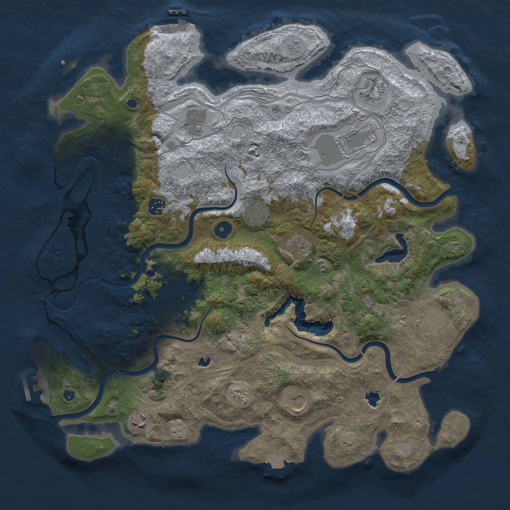 Rust Map: Procedural Map, Size: 4500, Seed: 823451471, 17 Monuments