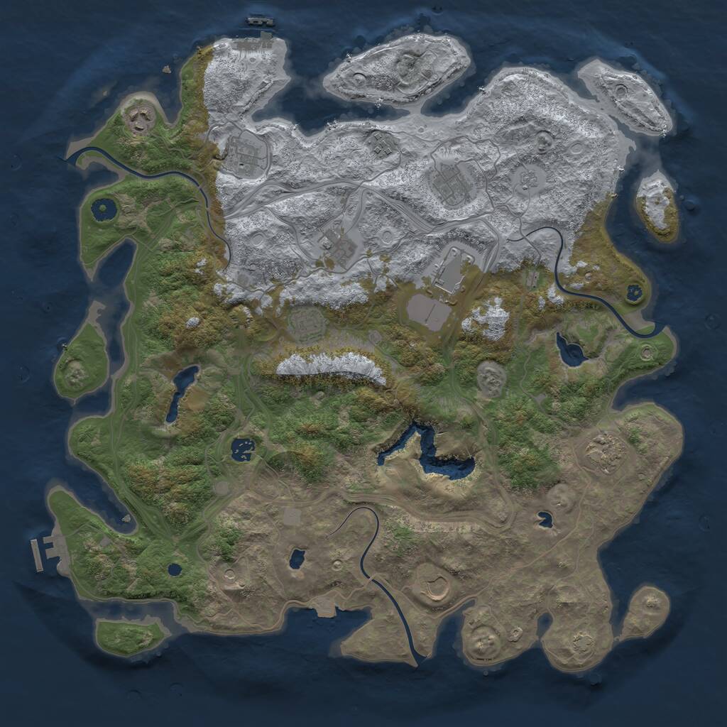 Rust Map: Procedural Map, Size: 4500, Seed: 823451471, 16 Monuments