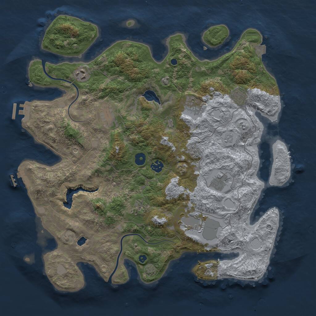 Rust Map: Procedural Map, Size: 4000, Seed: 1408851125, 15 Monuments