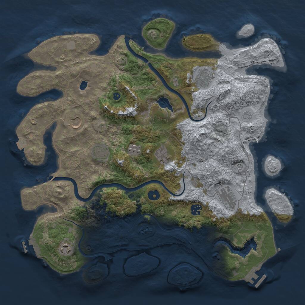 Rust Map: Procedural Map, Size: 4000, Seed: 42780597, 14 Monuments