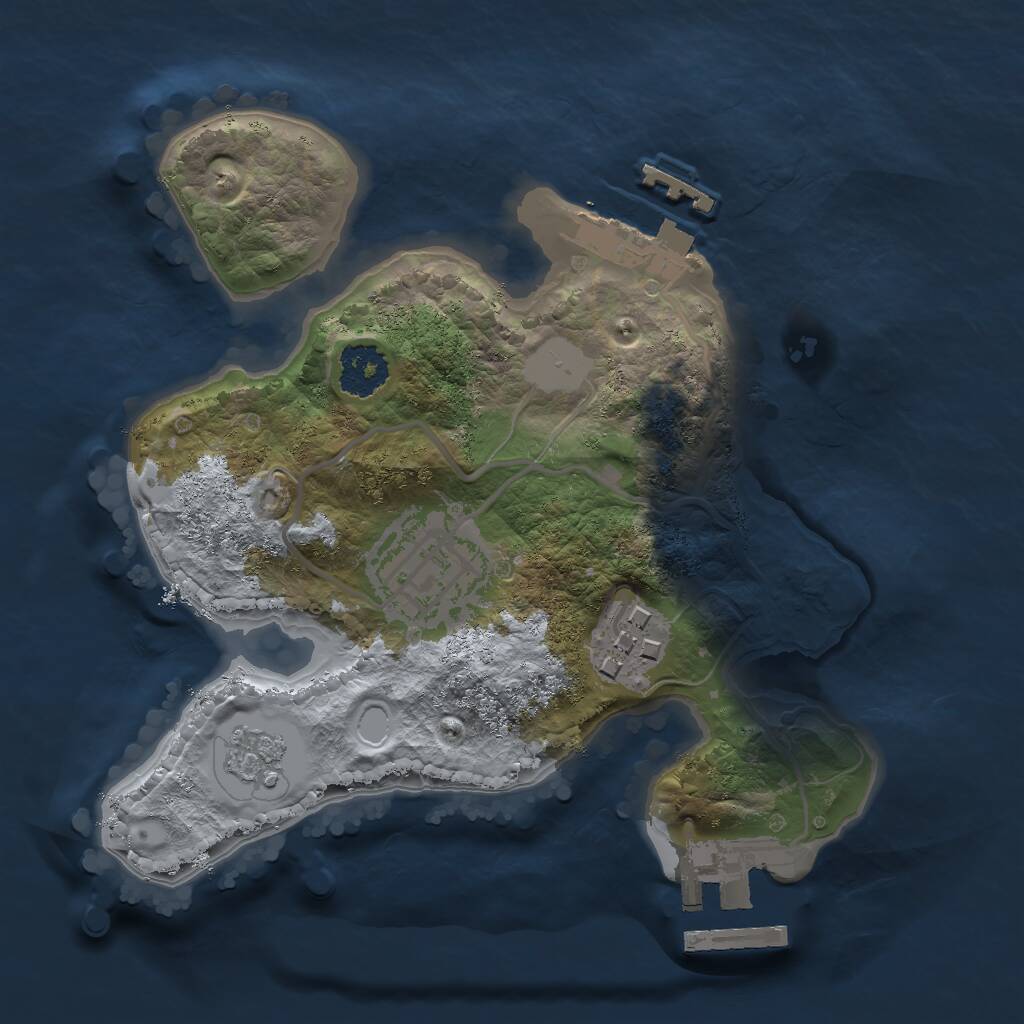 Rust Map: Procedural Map, Size: 2000, Seed: 345355341, 6 Monuments