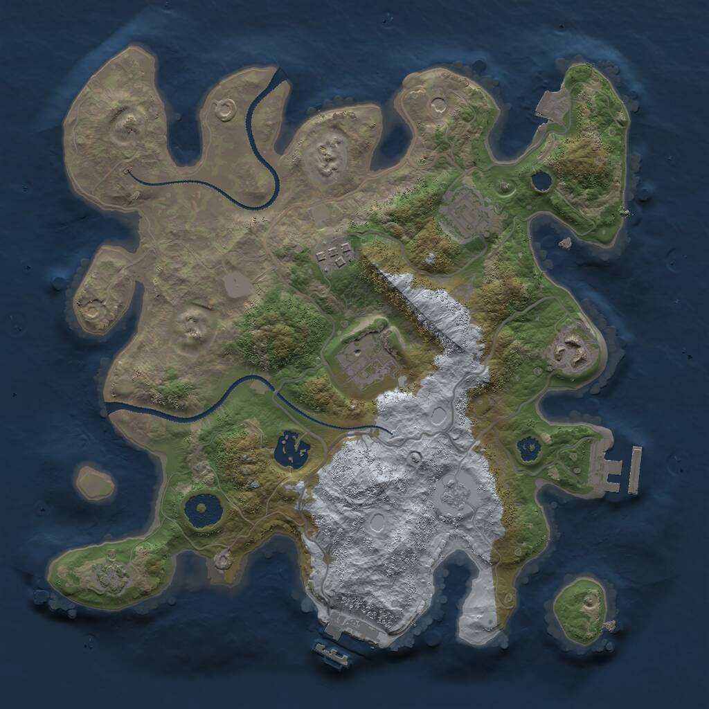 Rust Map: Procedural Map, Size: 3000, Seed: 1235278701, 11 Monuments