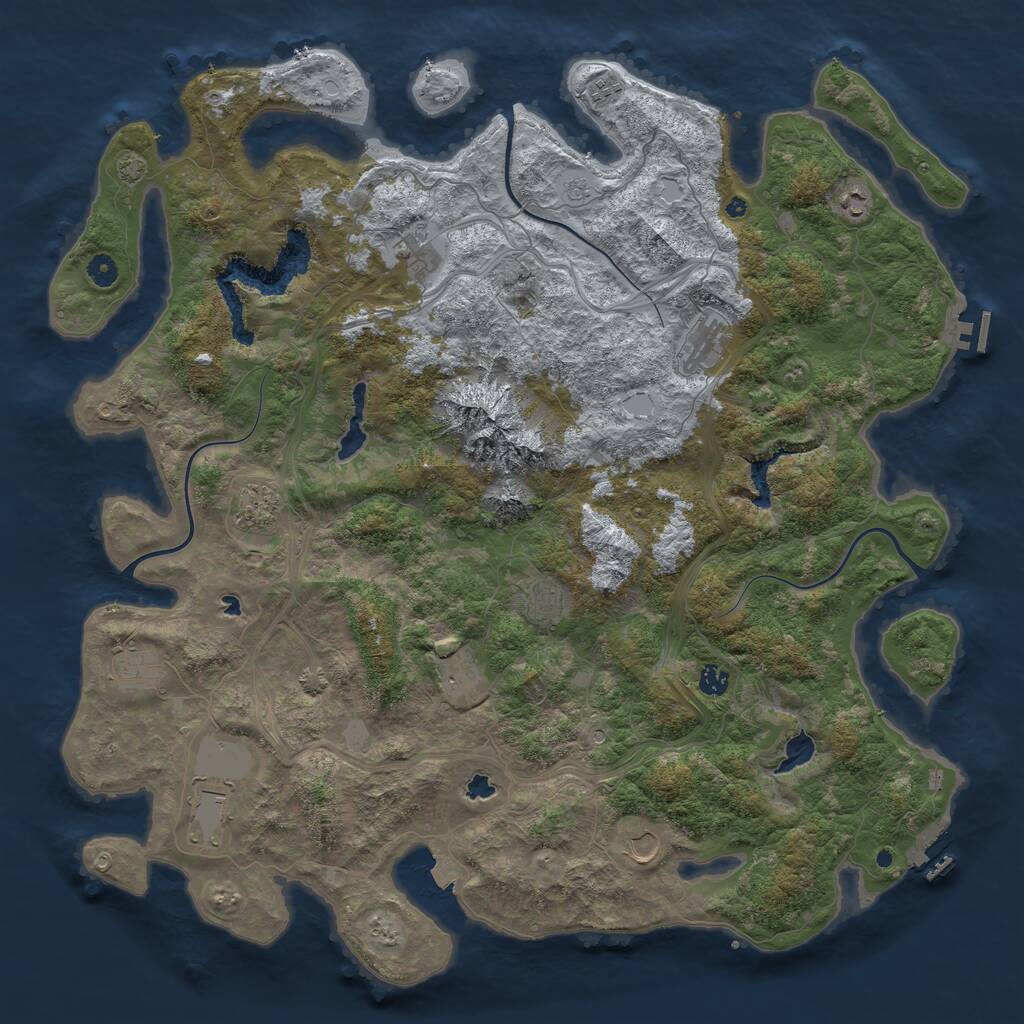 Rust Map: Procedural Map, Size: 5000, Seed: 1791644017, 17 Monuments