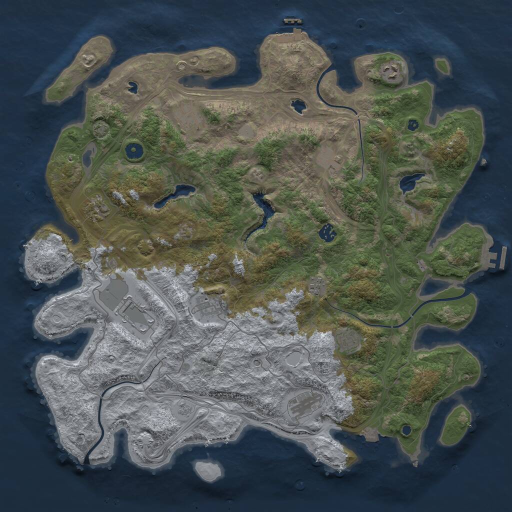 Rust Map: Procedural Map, Size: 4500, Seed: 1648609832, 16 Monuments