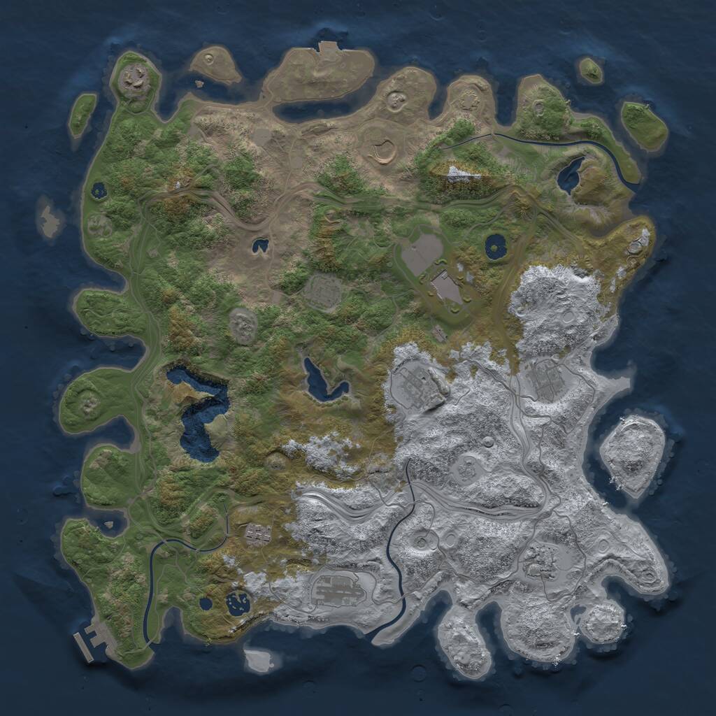 Rust Map: Procedural Map, Size: 4500, Seed: 7834297, 15 Monuments