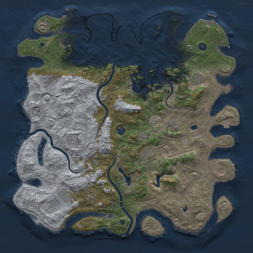 Rust Map: Procedural Map, Size: 4800, Seed: 2112485331, 17 Monuments