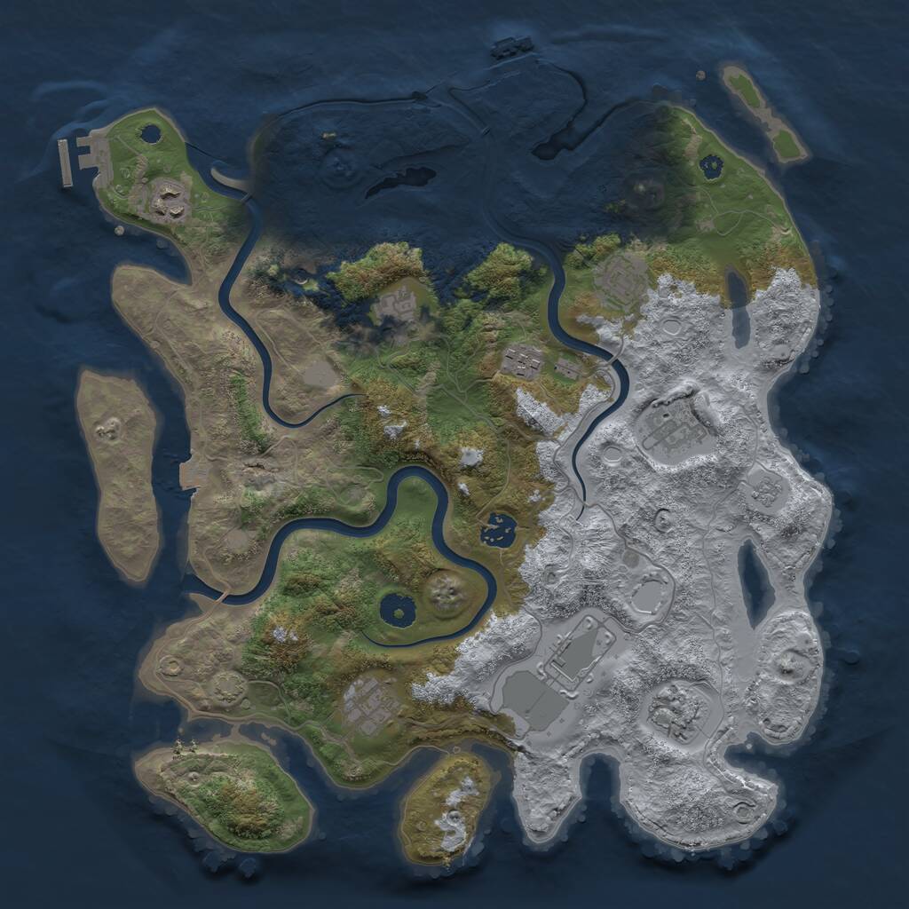 Rust Map: Procedural Map, Size: 3850, Seed: 1117115456, 15 Monuments