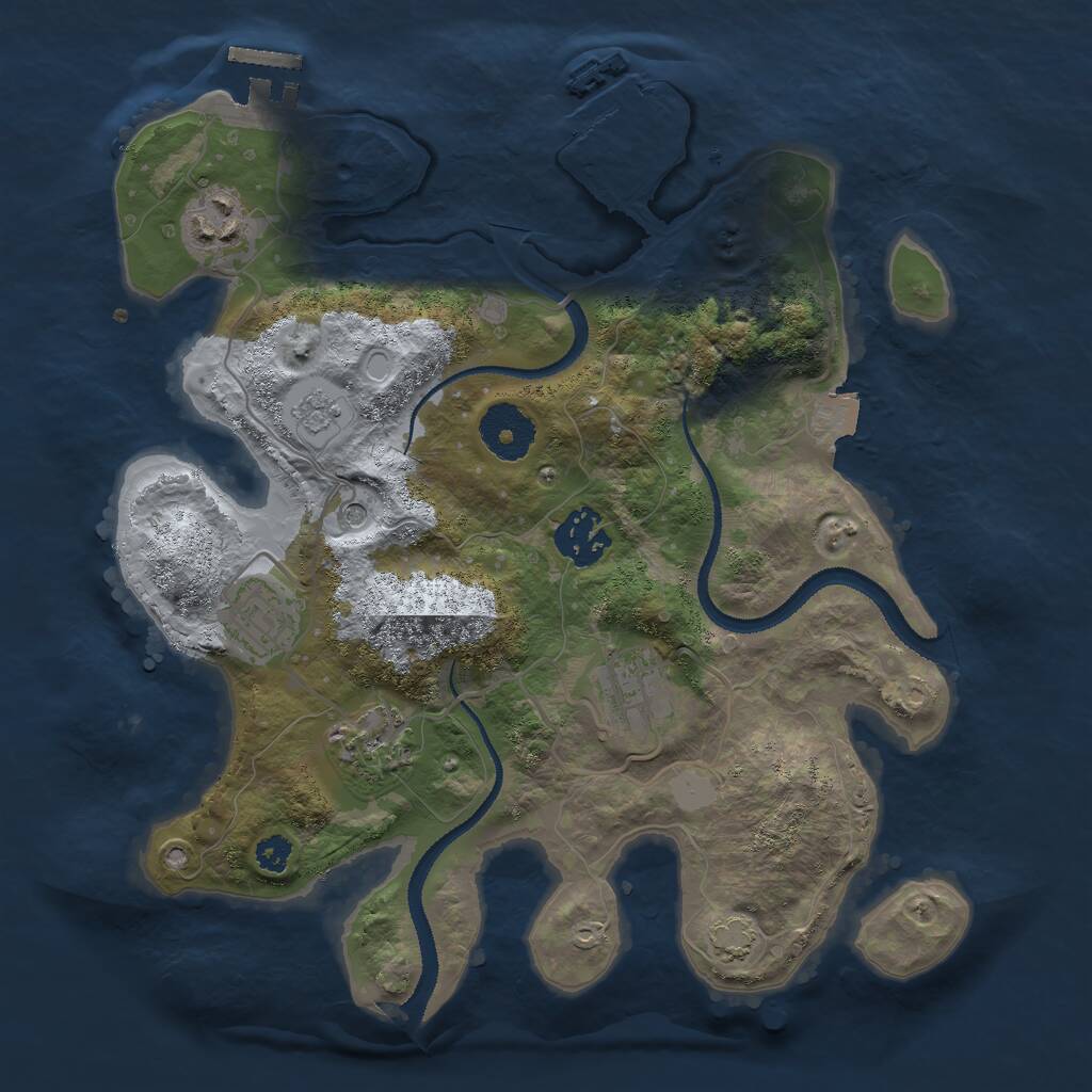 Rust Map: Procedural Map, Size: 3000, Seed: 54722, 11 Monuments