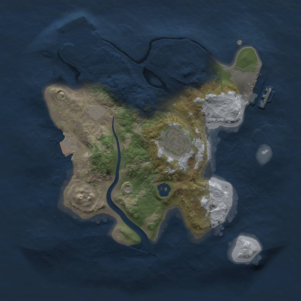 Rust Map: Procedural Map, Size: 2250, Seed: 833264436, 4 Monuments