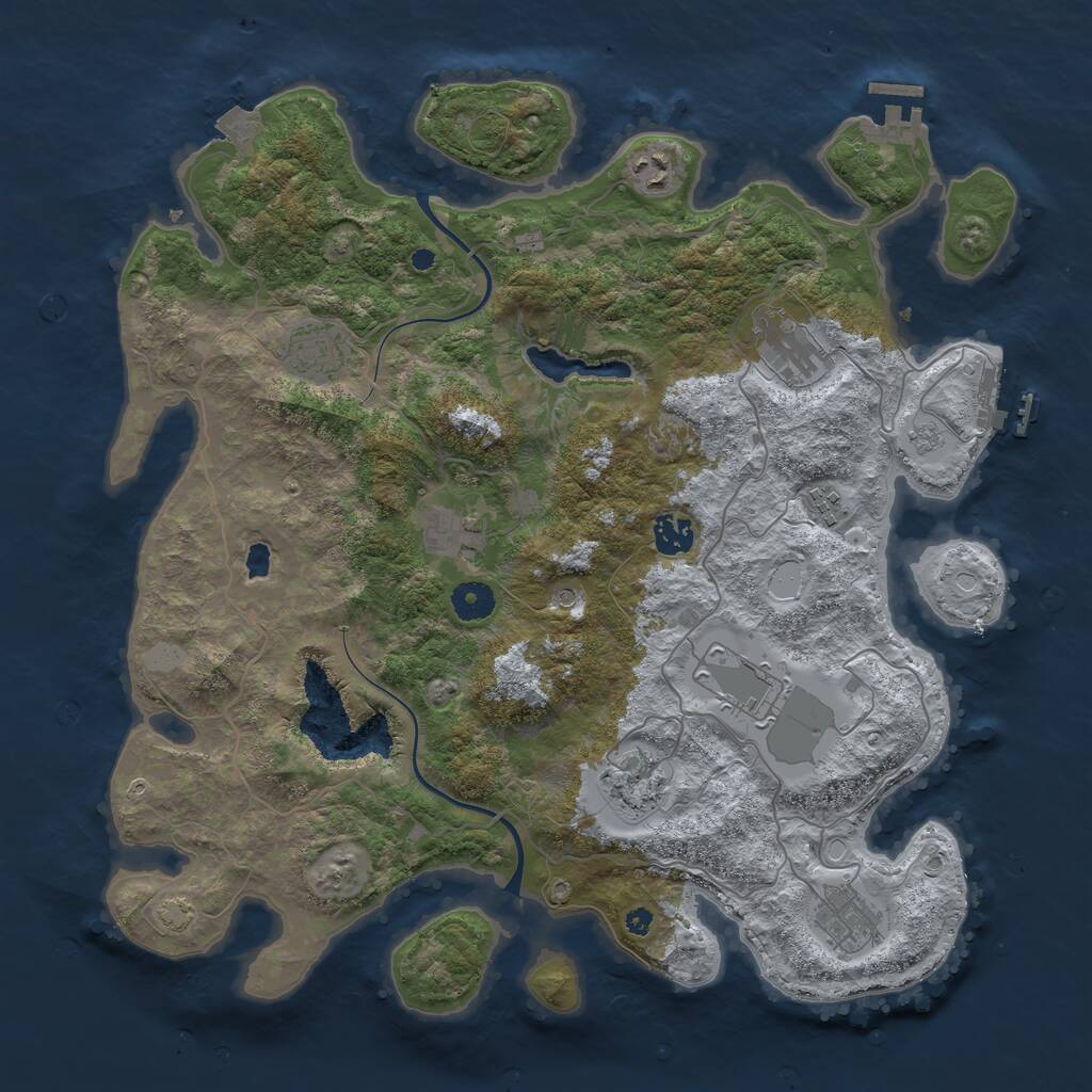 Rust Map: Procedural Map, Size: 4000, Seed: 49998, 15 Monuments