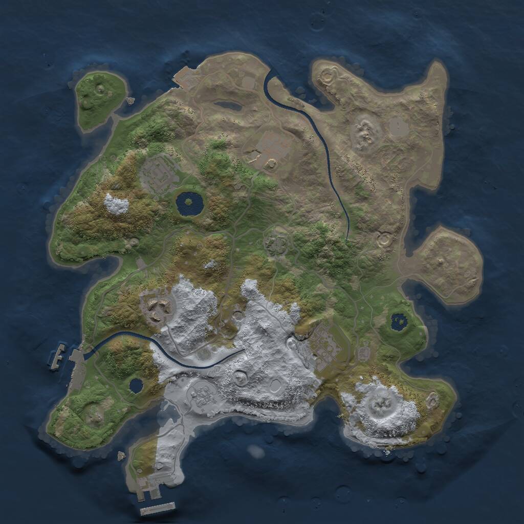 Rust Map: Procedural Map, Size: 3000, Seed: 475156266, 10 Monuments