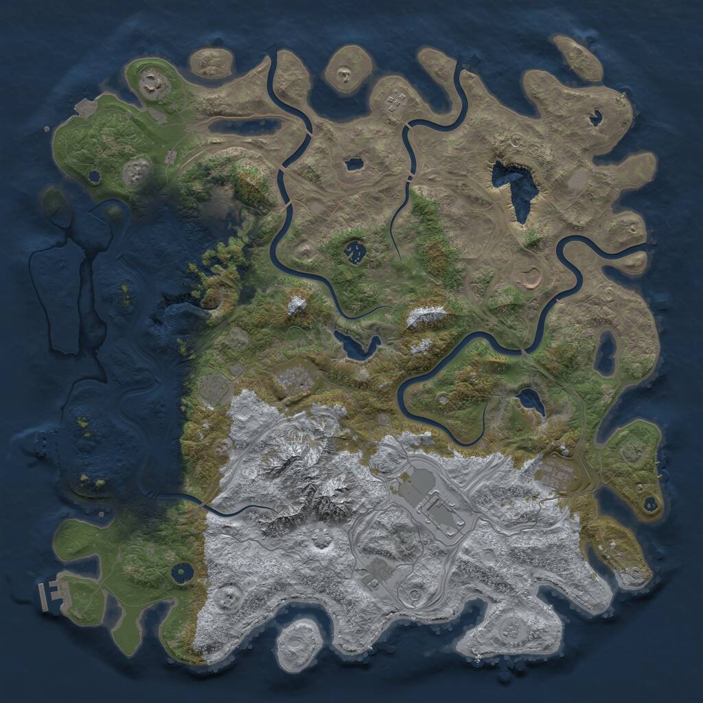 Rust Map: Procedural Map, Size: 5000, Seed: 2118446392, 16 Monuments