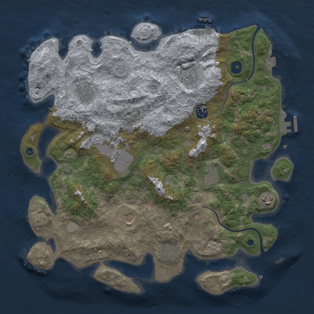 Rust Map: Procedural Map, Size: 3850, Seed: 1781689892, 15 Monuments