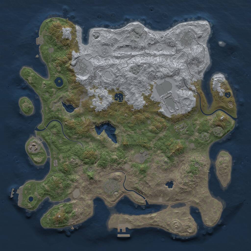 Rust Map: Procedural Map, Size: 4150, Seed: 49989, 15 Monuments