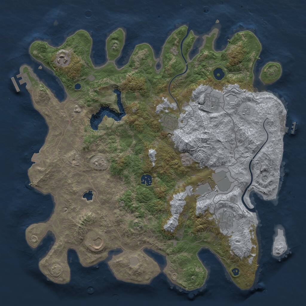 Rust Map: Procedural Map, Size: 4000, Seed: 1582899743, 14 Monuments