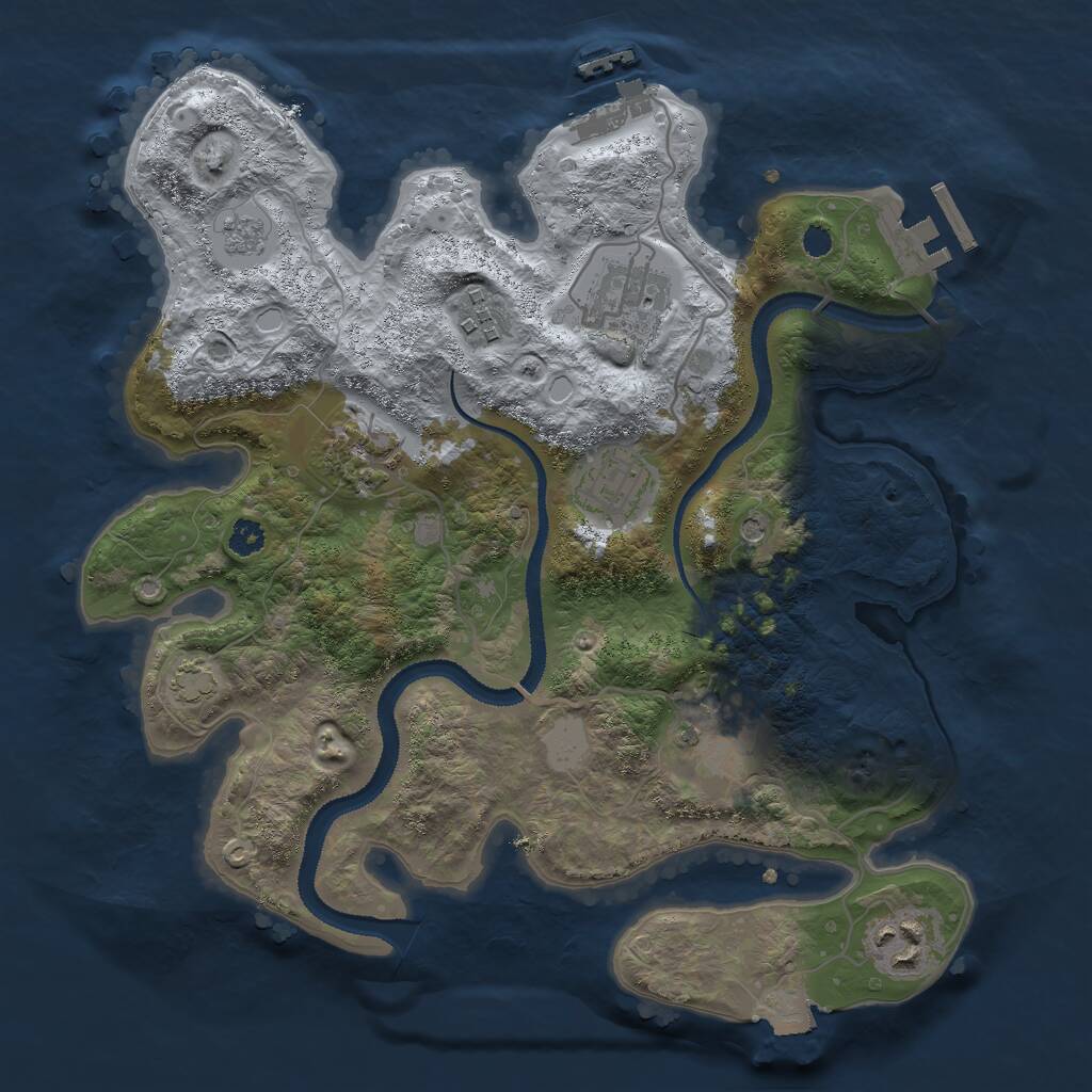 Rust Map: Procedural Map, Size: 3000, Seed: 112292133, 12 Monuments