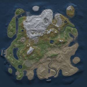Thumbnail Rust Map: Procedural Map, Size: 3250, Seed: 500000, 12 Monuments