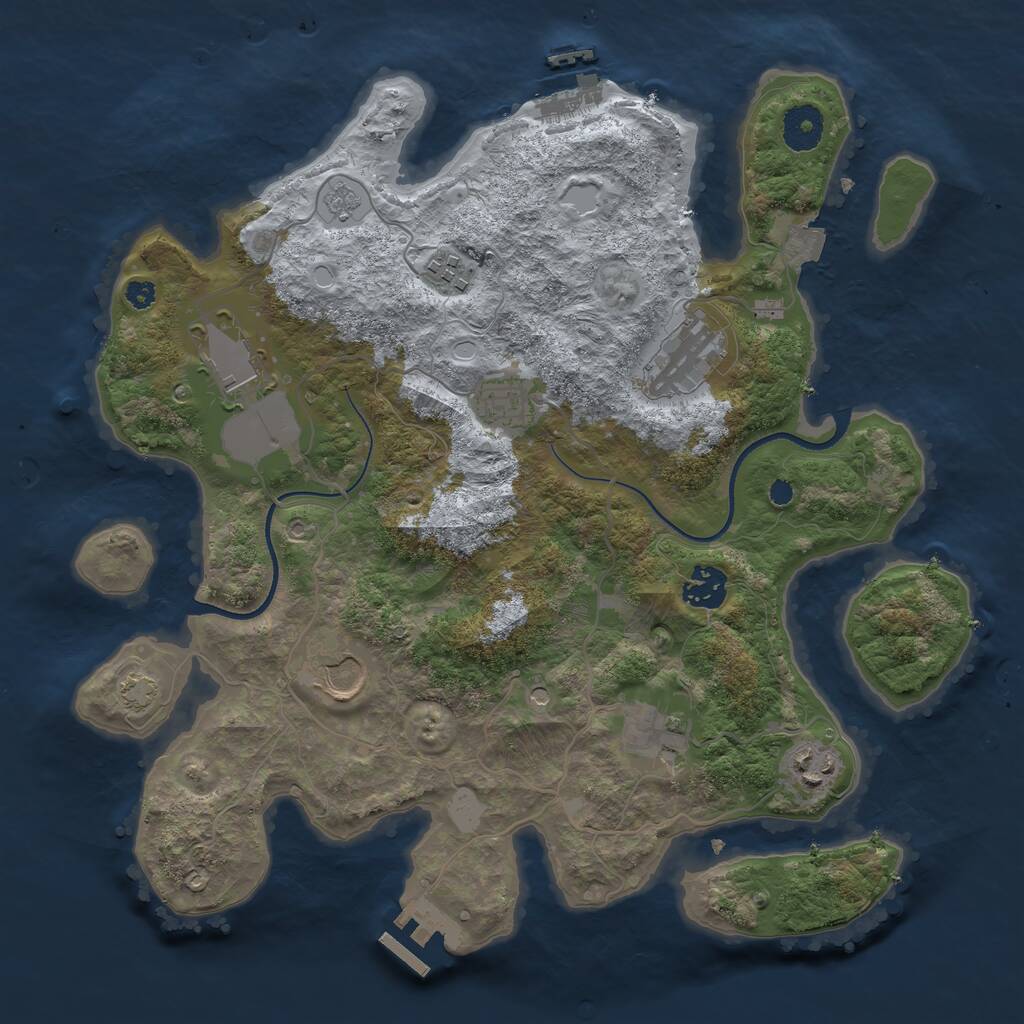 Rust Map: Procedural Map, Size: 3500, Seed: 164242101, 14 Monuments