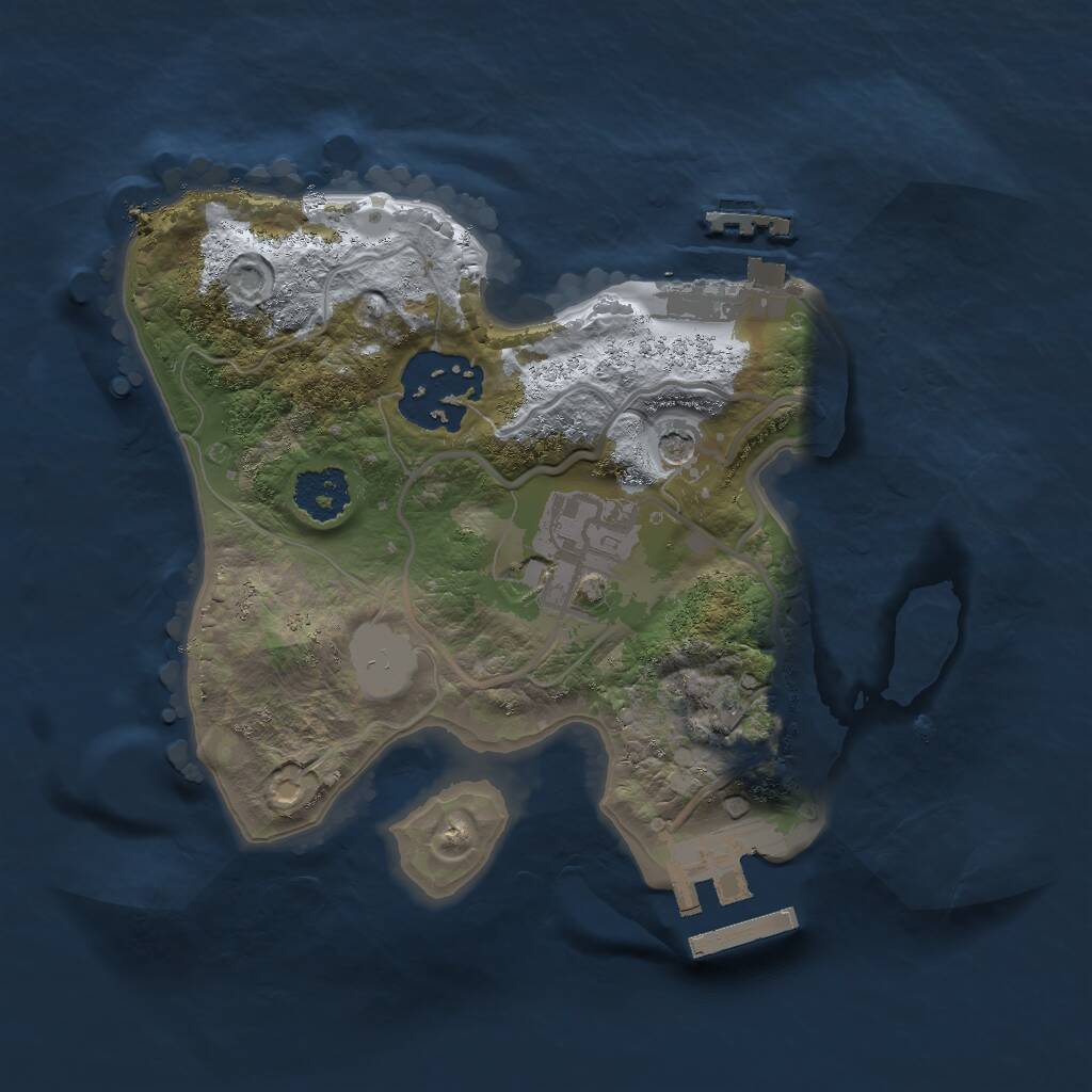 Rust Map: Procedural Map, Size: 2000, Seed: 358139730, 6 Monuments