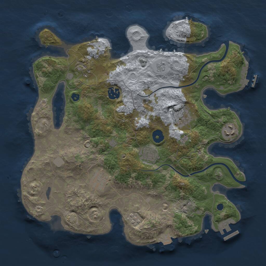 Rust Map: Procedural Map, Size: 3250, Seed: 130019456, 13 Monuments