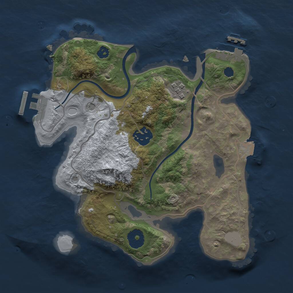 Rust Map: Procedural Map, Size: 2450, Seed: 134223, 6 Monuments