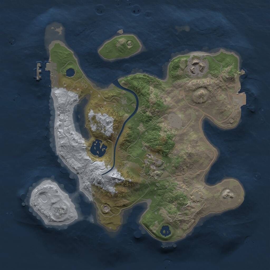 Rust Map: Procedural Map, Size: 2500, Seed: 156554431, 6 Monuments