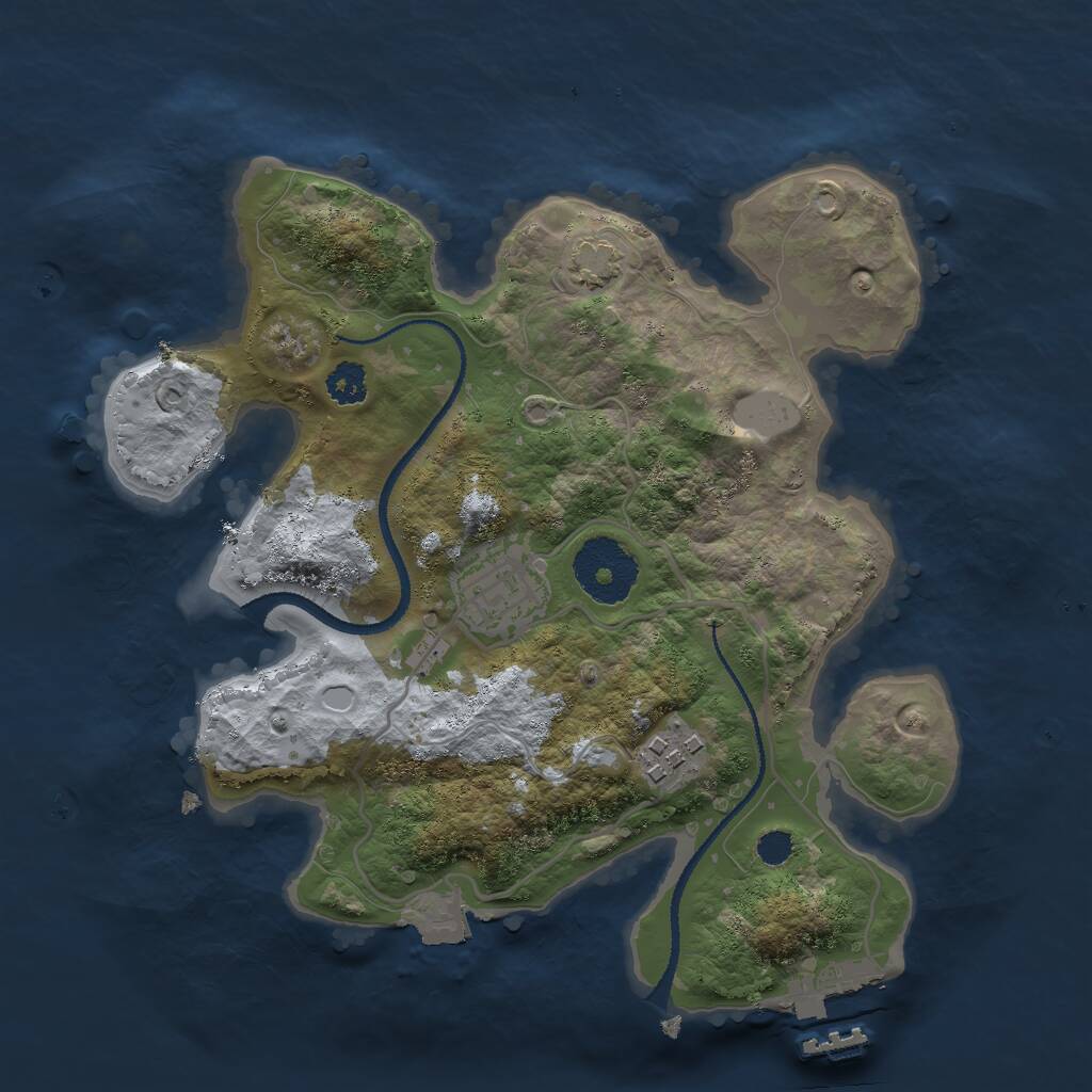 Rust Map: Procedural Map, Size: 2600, Seed: 630958266, 5 Monuments