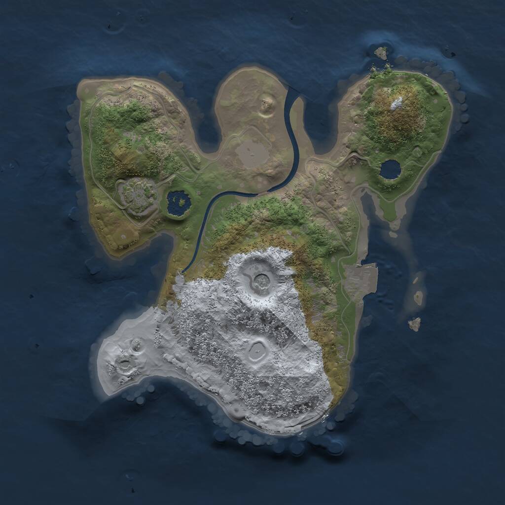 Rust Map: Procedural Map, Size: 2000, Seed: 401130, 3 Monuments