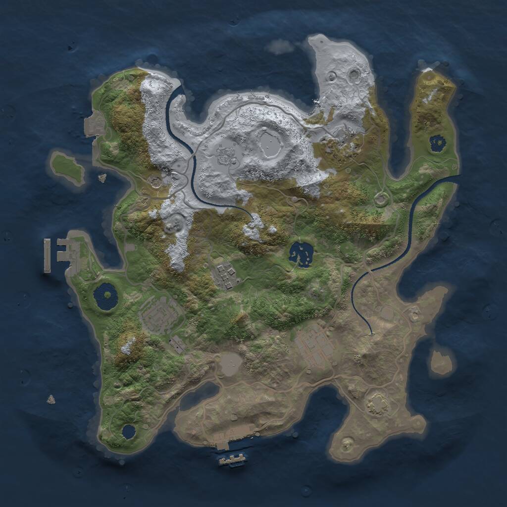 Rust Map: Procedural Map, Size: 3000, Seed: 3352, 11 Monuments