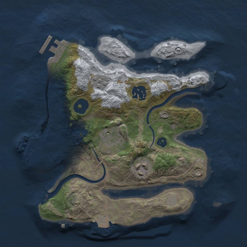 Rust Map: Procedural Map, Size: 2500, Seed: 1446764667, 8 Monuments