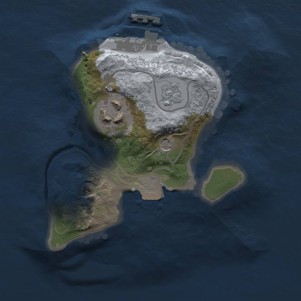 Rust Map: Procedural Map, Size: 1600, Seed: 496524730, 5 Monuments