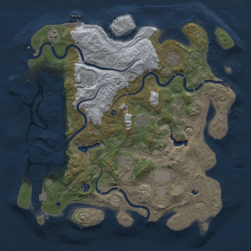 Rust Map: Procedural Map, Size: 4250, Seed: 1455195361, 15 Monuments