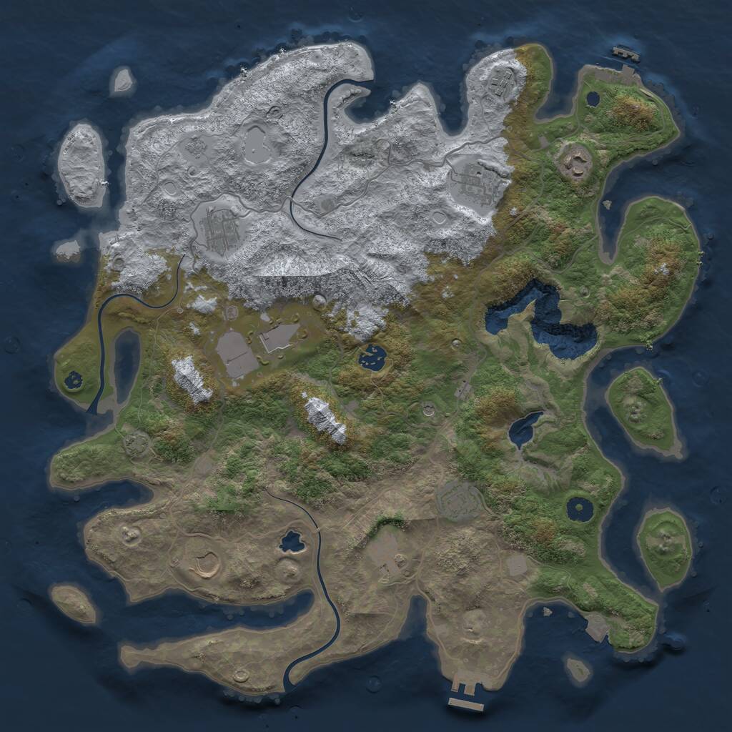 Rust Map: Procedural Map, Size: 4200, Seed: 22, 15 Monuments
