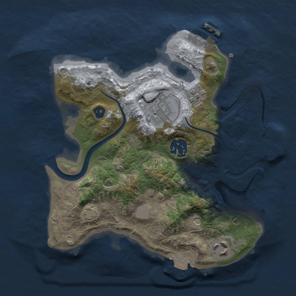 Rust Map: Procedural Map, Size: 2500, Seed: 10548, 9 Monuments