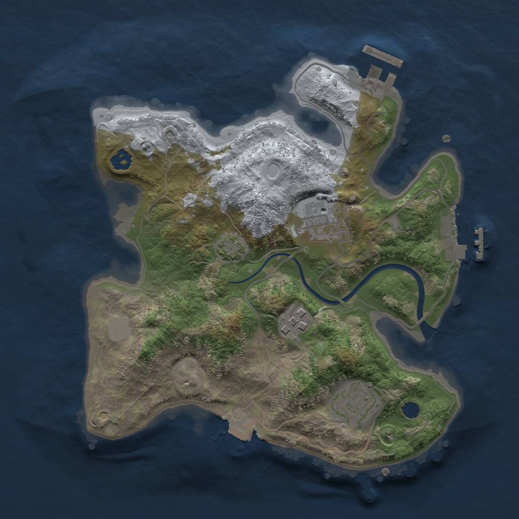 Rust Map: Procedural Map, Size: 2500, Seed: 10548, 7 Monuments