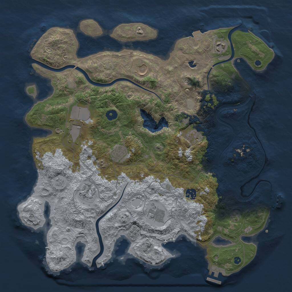 Rust Map: Procedural Map, Size: 4002, Seed: 7, 15 Monuments