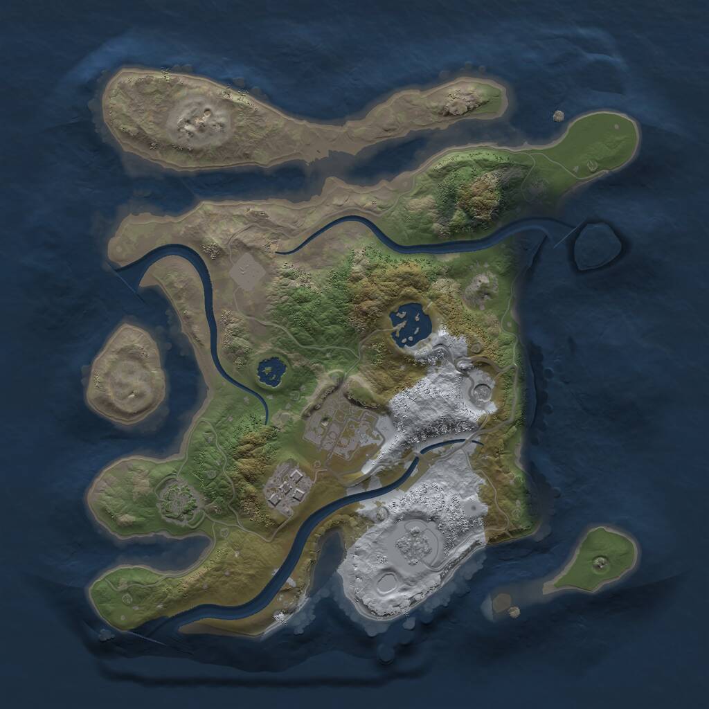Rust Map: Procedural Map, Size: 2500, Seed: 1951414870, 7 Monuments