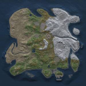 Thumbnail Rust Map: Procedural Map, Size: 3500, Seed: 1853326991, 13 Monuments