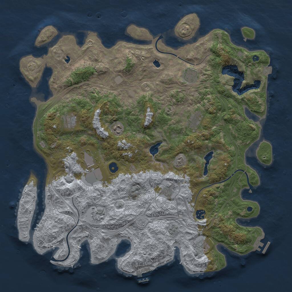 Rust Map: Procedural Map, Size: 4500, Seed: 641392, 16 Monuments