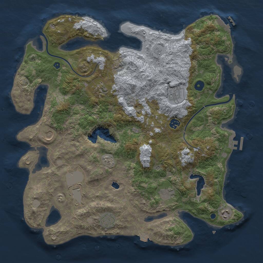 Rust Map: Procedural Map, Size: 4000, Seed: 312476, 15 Monuments