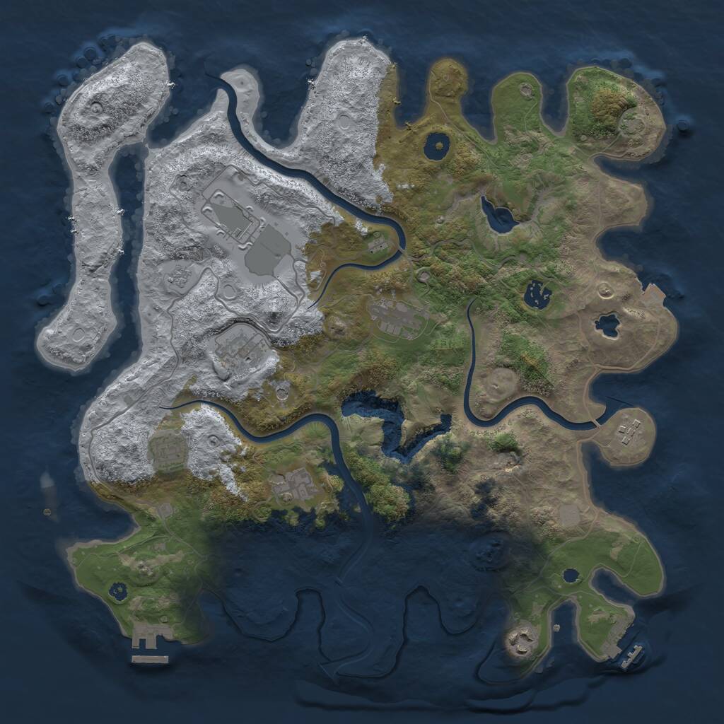 Rust Map: Procedural Map, Size: 4000, Seed: 738048689, 14 Monuments
