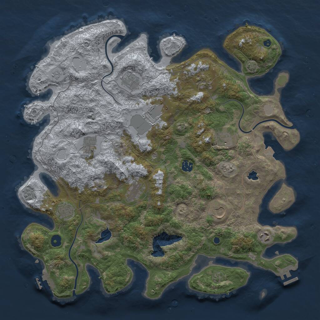 Rust Map: Procedural Map, Size: 4200, Seed: 48204, 17 Monuments