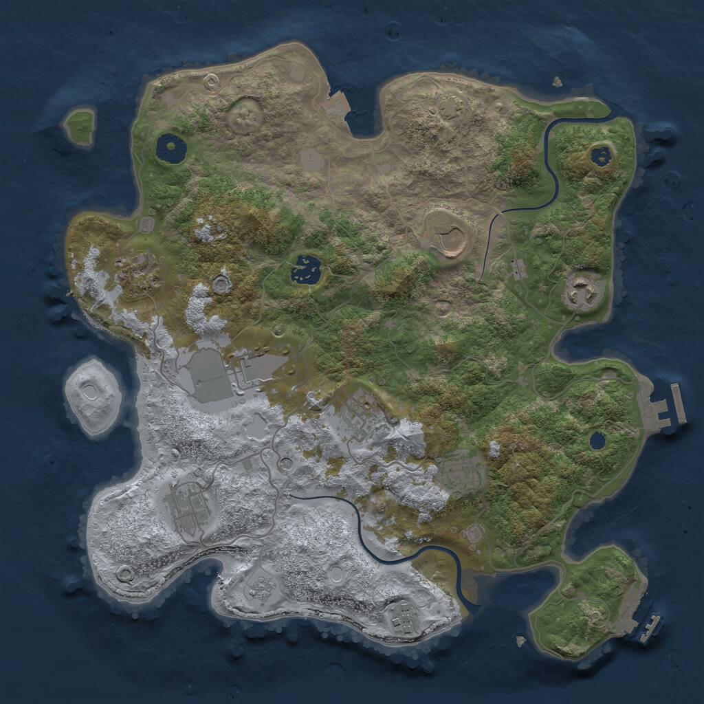 Rust Map: Procedural Map, Size: 3500, Seed: 1478050398, 15 Monuments