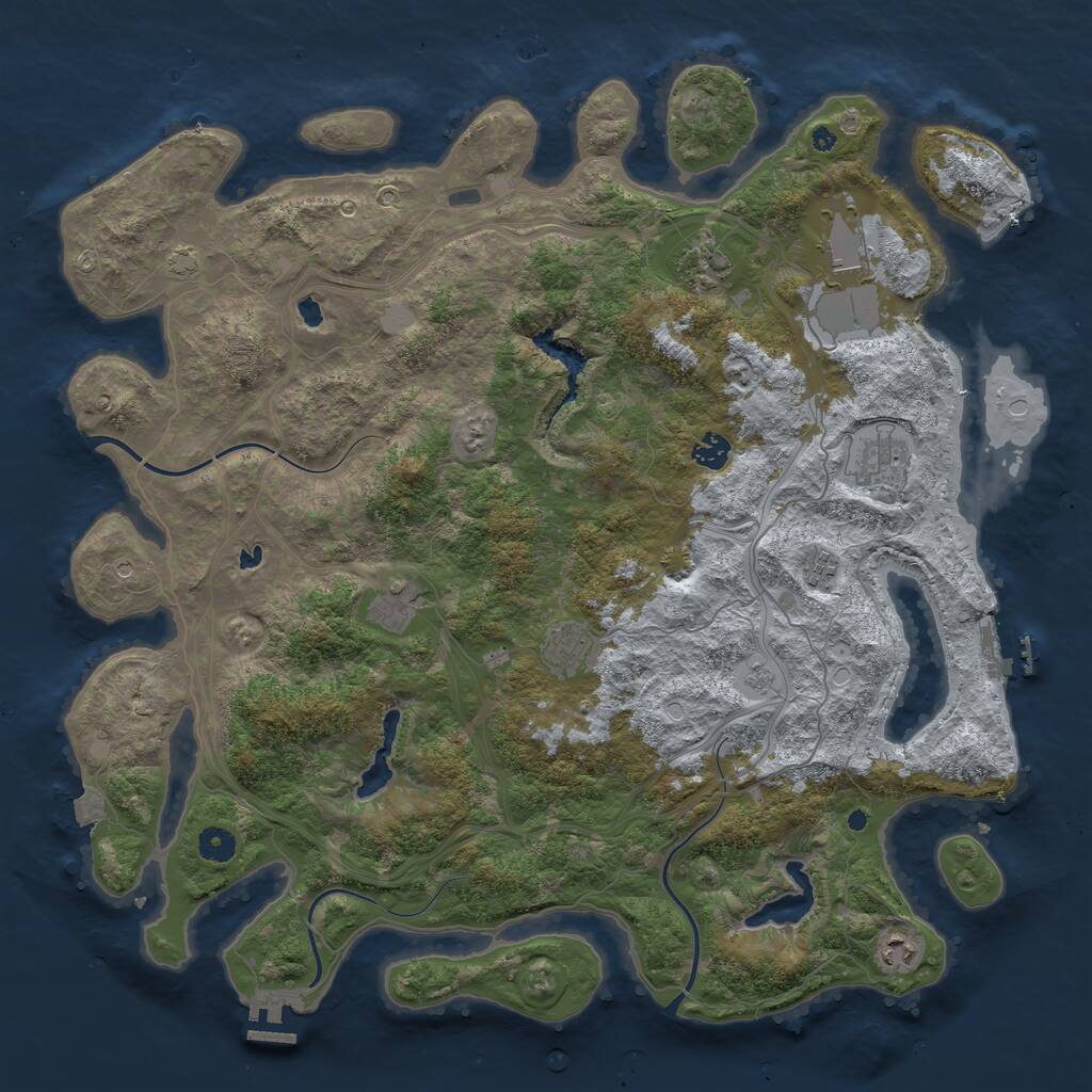 Rust Map: Procedural Map, Size: 4500, Seed: 1414098897, 14 Monuments