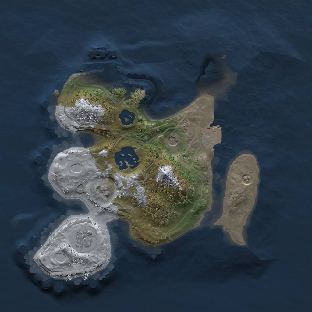 Rust Map: Procedural Map, Size: 2000, Seed: 993347950, 5 Monuments