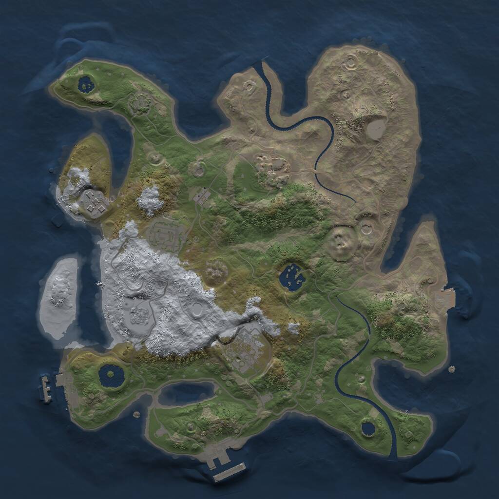 Rust Map: Procedural Map, Size: 3000, Seed: 1468964013, 11 Monuments