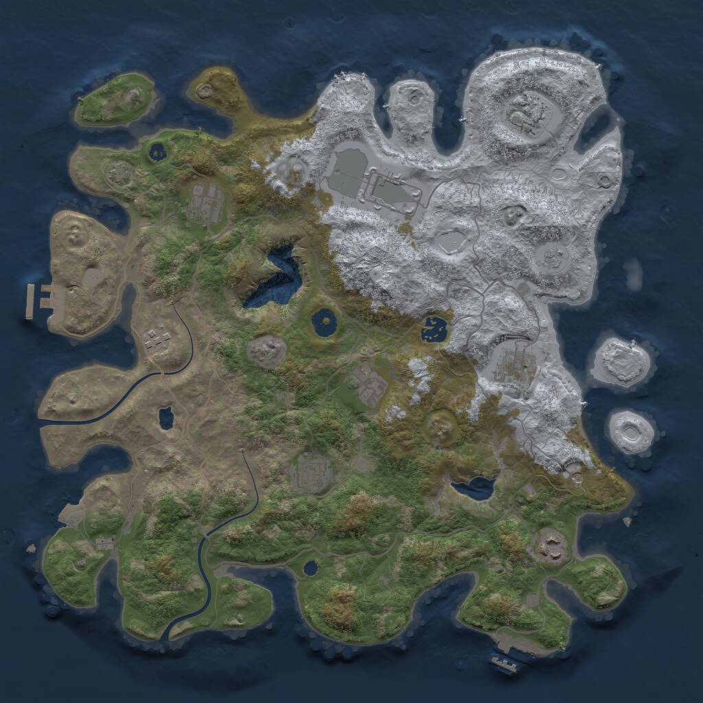 Rust Map: Procedural Map, Size: 4000, Seed: 1158411676, 15 Monuments