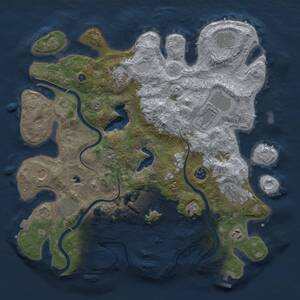 Thumbnail Rust Map: Procedural Map, Size: 4000, Seed: 1158411676, 16 Monuments