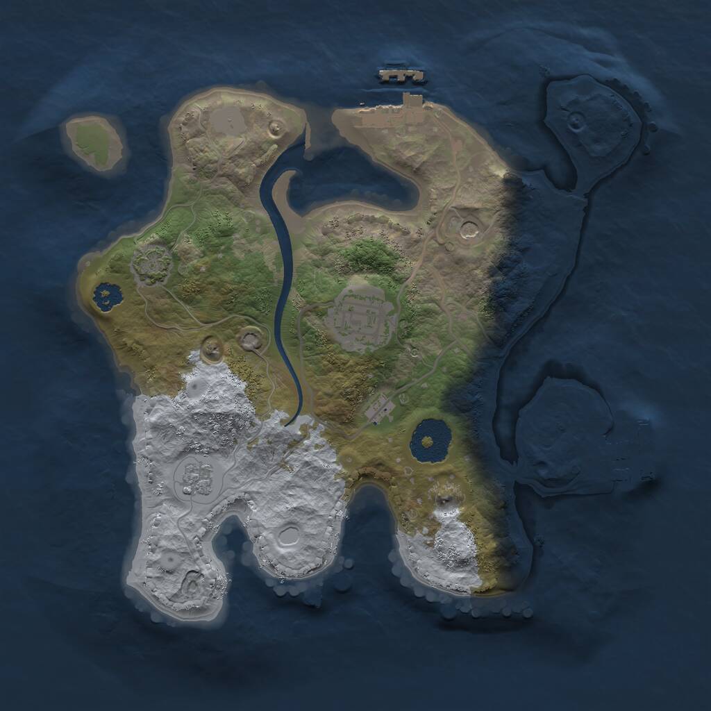 Rust Map: Procedural Map, Size: 2500, Seed: 718167675, 7 Monuments
