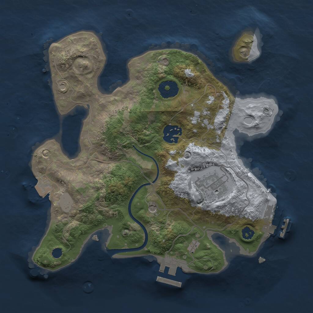 Rust Map: Procedural Map, Size: 2500, Seed: 5116611, 6 Monuments